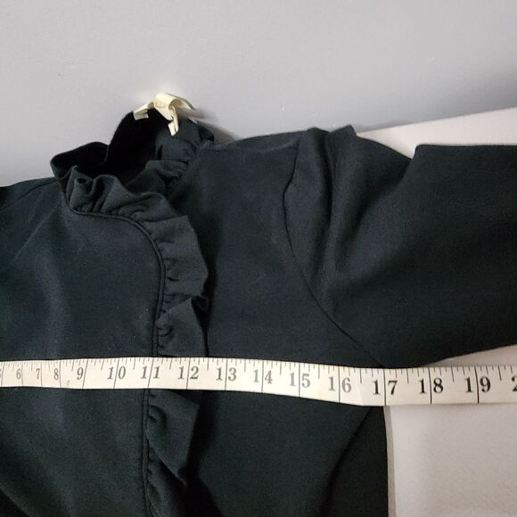 MATILDA JANE Women’s Black Ruffle Cardigan/Jacket Size XS Snap Closure - Picture 3 of 7